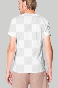 Tee png mockup transparent with shorts casual apparel rear view