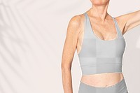 Women&rsquo;s sports bra png mockup transparent sportswear apparel close up