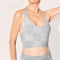 Women&rsquo;s sports bra png mockup transparent sportswear apparel close up