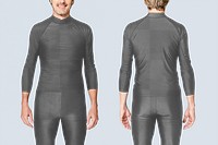 Rash guard png mockup transparent with shorts for senior swimwear ad