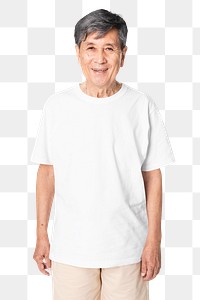 Asian man png mockup in t-shirt men’s apparel with design space