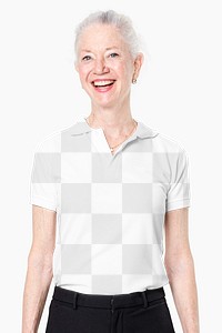 Polo shirt png mockup transparent with women’s apparel