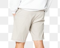 Beige shorts png mockup men&rsquo;s apparel on transparent background