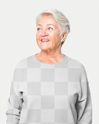 Sweater png transparent mockup senior athleisure fashion close up