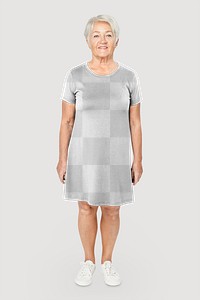 T-shirt dress png mockup transparent senior fashion