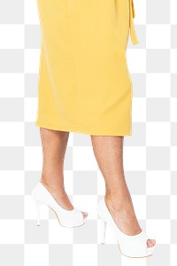 White platform heels png mockup women&rsquo;s apparel close up