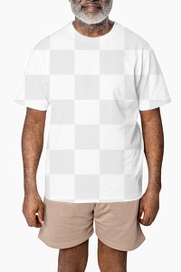 Tee png mockup transparent with shorts casual apparel