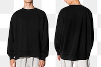 Png teen boy mockup in black sweater teen&rsquo;s winter apparel shoot