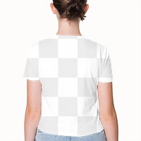 Png transparent t-shirt mockup teenage girls&rsquo; basic apparel shoot rear view