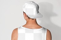 Png tank top mockup and snapback cap teen&rsquo;s streetwear fashion shoot