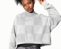 Png transparent hoodie mockup for winter youth apparel shoot