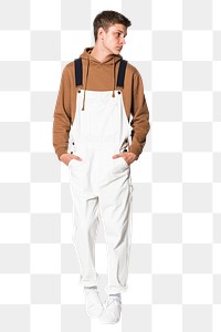 Png white dungarees mockup street style photoshoot