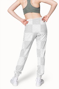 Png girls’ transparent sweatpants mockup for activewear fashion shoot