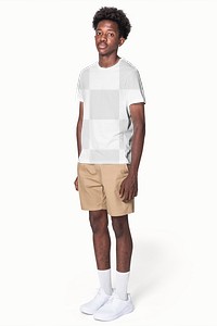 Png transparent t-shirt mockup for boys youth apparel rear view