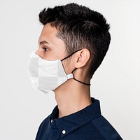 Png transparent face mask mockup Covid 19 teenage apparel shoot