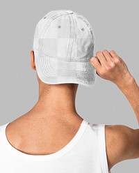 Png transparent cap mockup for street apparel shoot rear view