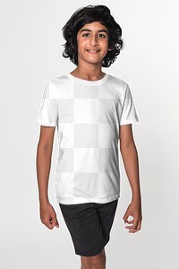 Png transparent t-shirt mockup for boys youth apparel