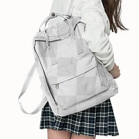 Png student backpack mockup transparent for back to school fashion shoot