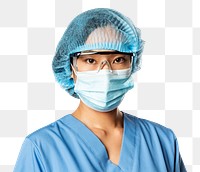 Medical professional png mockup in blue medical uniform