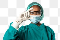 Doctor png mockup with invisible screen technology