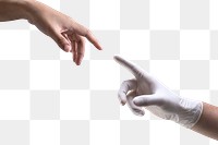 Human hands png mockup reaching for each other