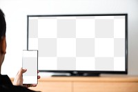 TV and phone png screen mockup smart home technology