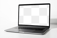 Laptop png screen mockup on a white table