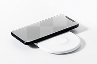 Smartphone png screen charging on a wireless charger