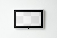 Home automation panel monitor png mockup on a wall