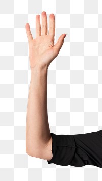 Palm touching invisible screen png hand gesture