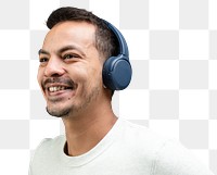 Man using headphones transparent png