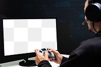 Computer png screen mockup for professional gamer