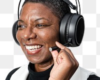 Operator with headphones png mockup