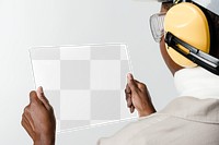 Architect using png transparent table smart construction technology
