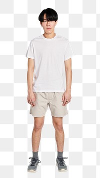 Asian man in a white t-shirt mockup