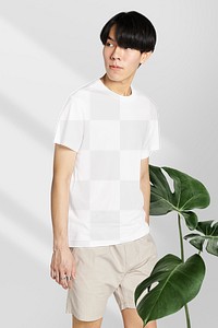 Asian man in png tee mockup