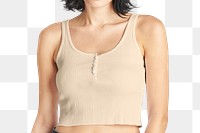 Png women's beige crop tank top 