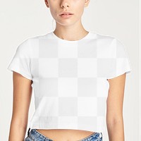 Png women's tee mockup with jeans