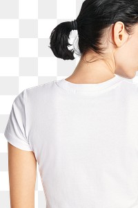 Png women's white crop top rear view