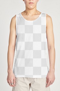 Man in a mockup tank top png
