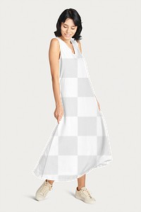 Women&#39;s png minimal long dress mockup