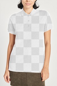 Women's polo shirt png on a model mockup