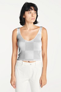 Woman in a crop tank top png