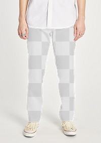 Men's trousers png with white shirt mockup