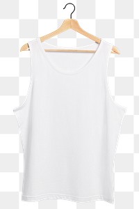 PNG women's white vest mockup 