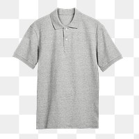 Png men's gray polo shirt mockup