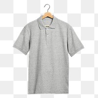 Png men's gray polo shirt mockup