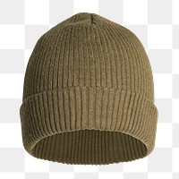 PNG green knitted hat mockup