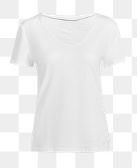 PNG simple white v neck t-shirt mockup