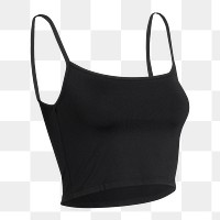 Black cropped tank top png mockup